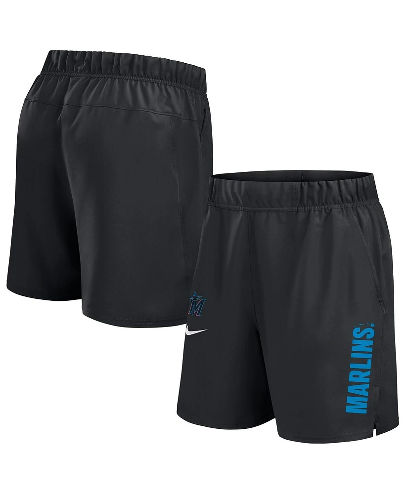 Nike Men's Black Miami Marlins Woven Victory Performance Shorts