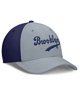 Nike Men's Navy/Gray Brooklyn Dodgers Rise Swoosh Performance Flex Hat