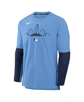 Nike Men's Light Blue Kansas City Royals Authentic Collection Connect Lightweight Player Tri-Blend Performance Long Sleeve T-Shirt