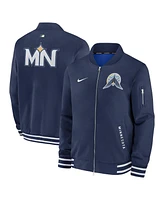 Nike Men's Navy Minnesota Twins Authentic Collection City Connect Full-Zip Bomber Jacket