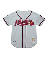 Mitchell & Ness Men's John Smoltz Gray Atlanta Braves 1995 Throwback Authentic Jersey