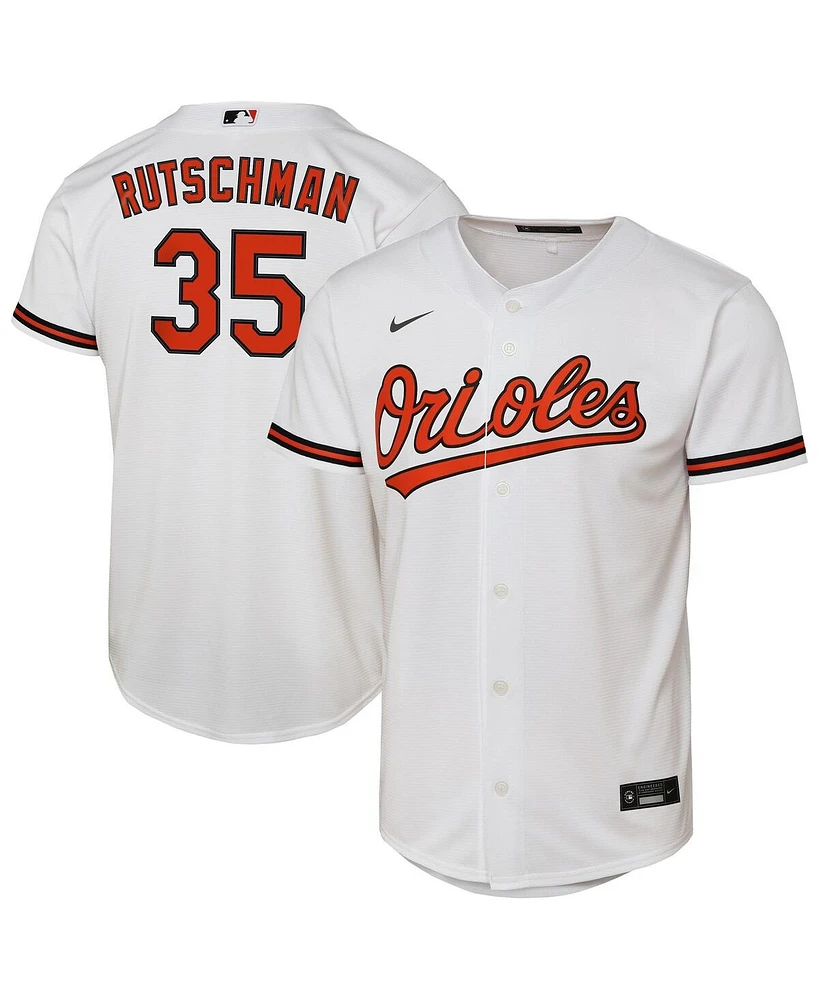 Nike Big Boys and Girls Adley Rutschman White Baltimore Orioles Home Replica Player Jersey