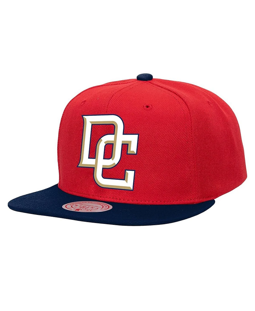 Mitchell & Ness Men's Red Washington Nationals Cooperstown Collection Basic Flip Snapback Hat