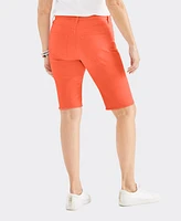 Style & Co Women's Mid-Rise Raw-Edge Bermuda Jean Shorts, Created for Macy's