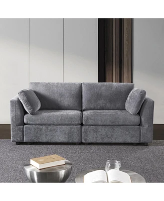 modular sofa whitechenille fabric, simple and grand, the seat and back is very soft. this is also a Knock Down sofa
