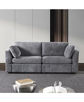modular sofa whitechenille fabric, simple and grand, the seat and back is very soft. this is also a Knock Down sofa