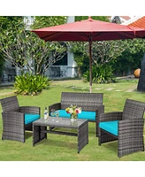 Gymax 4PCS Patio Out