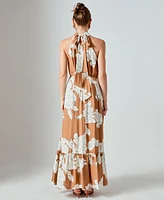 English Factory Women's Floral Halter Maxi Dress