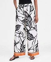 I.n.c. International Concepts Petite Printed High Rise Wide-Leg Pants, Exclusively at Macy's