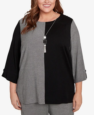 Alfred Dunner Plus Center Sliced Top