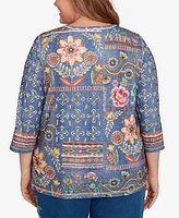 Alfred Dunner Plus Floral Patch Top
