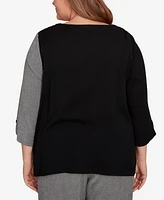 Alfred Dunner Plus Center Sliced Top