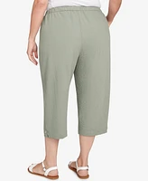Alfred Dunner Plus Button Tab Patch Pocket Capri Pants