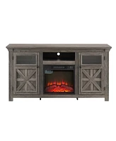 Farmhouse Cabinet with Fireplace Insert, 60.23"W x 15.35"D x 31.7"H