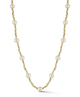 Rachel Zoe Gold Plated Beaded Pearl Station Necklace