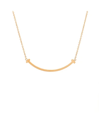 Pre-Owned Tiffany & Co. Small T Smile Pendant Necklace 18K Gold