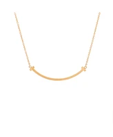 Pre-Owned Tiffany & Co. Small T Smile Pendant Necklace 18K Gold