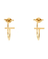 Pre-Owned Tiffany & Co. Medium T Wire Hoop Earrings 18K Gold