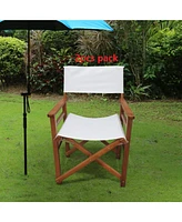 Folding Chair Wooden Director Chair Canvas Folding Chair Folding Chair 2 Pieces/Set