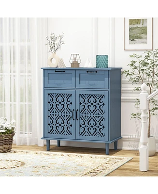 2 Door 2 Drawer Cabinet, American Furniture, Suitable for Bedroom, Living Room, Study