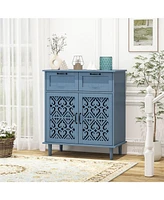 2 Door 2 Drawer Cabinet, American Furniture, Suitable for Bedroom, Living Room, Study