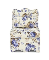 Flannel Dining Chair with Cushion and Pillow - Blue