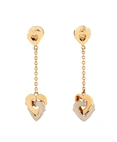 Pre-Owned Cartier Double Heart Drop Earrings 18K Rose Gold with 18K White Gold