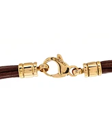 Pre-Owned Bvlgari Tondo Heart Necklace Stainless Steel with 18K Gold and Cord