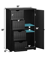 Standing Indoor Wooden Cabinet with 4 Drawers