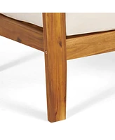 Grenada Club Chairs Acacia Wood and Sunbrella Cushions for Outdoor Comfort
