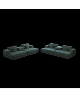 55-inch Chenille Sponge Sofa Lounge Chair,No Assembly Required,Fluffy Modern Sleeper Chair for Indoor Living Room Bedroom