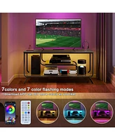 Stylish Tv Stand with Outlets & Led Lights for TVs up to 55