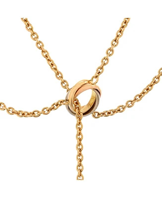 Pre-Owned Cartier Baby Trinity Drop Pendant Necklace 18K Tricolor Gold
