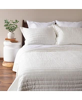 French Linen Channel Stitch Quilt & Sham Set