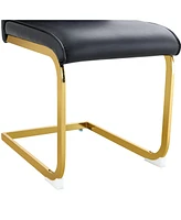 Luxury Black Pu Dining Chairs - Gold Leg (Set of 6)