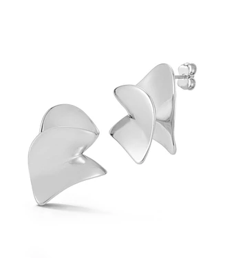 Rachel Zoe Gold Plated Concave Statement Stud Earrings