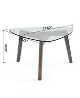 Stylish and Sturdy Wood Coffee Table with Ample Storage and Open Shelf