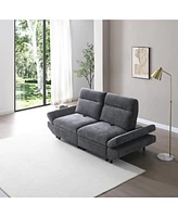 Convertible Sleeper Sofa Bed: Adjustable Futon Sofa with Chenille Upholstery (Grey)