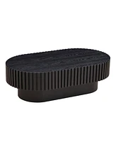 43" Handcraft Oval Coffee Table with Pedestal, Black
