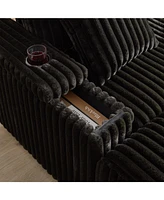 Corduroy 3-Seater Sofa with Storage and Accessories