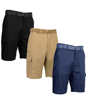 Galaxy By Harvic Men's 3-Pack Stretch Ripstop Cargo Shorts