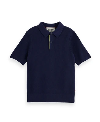 Scotch & Soda Little and Big Boys Structured Knitted Polo Shirt