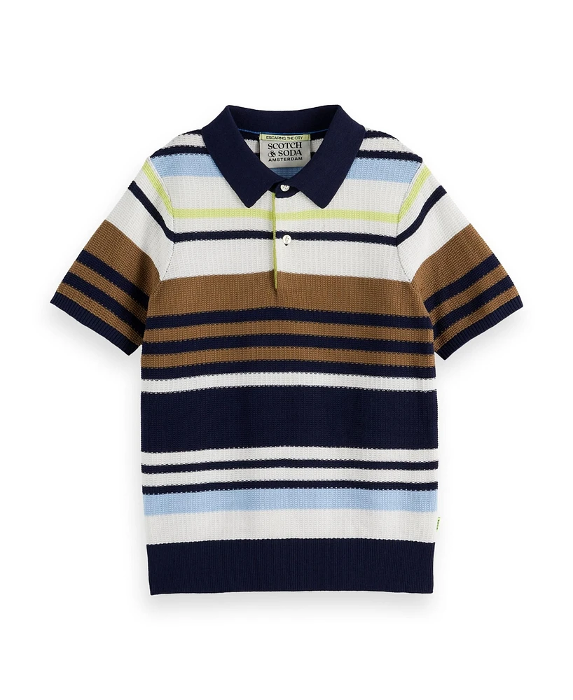 Scotch & Soda Little and Big Boys Structured Knitted Polo Shirt