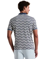 Original Penguin Men's Slim Fit Short Sleeve Zig Zag Textured Polo Shirt