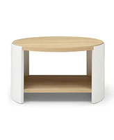 31" Round Coffee Table with Storage Shelf