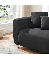 89 inch Sofa for Living Room, Fashion Sofa with Metal Legs, 3 Seater Sofa, Solid Wood Frame Couch with 4Pillows, for Apartment Office Living Room