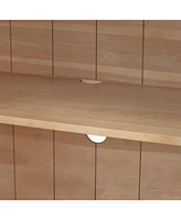 4-Door Sideboard Buffet with Glass Doors & Shelves