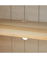 4-Door Sideboard Buffet with Glass Doors & Shelves