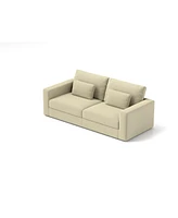 83" Modern Sofa Couches for Living Room, 3 Seater Sofa with Detachable Cover & double cushioning,Beige