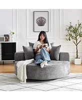 55" Chenille Swivel Sleeper Chair for Comfort & Style